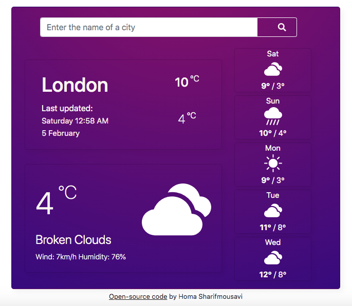 Weather Application Website Preview